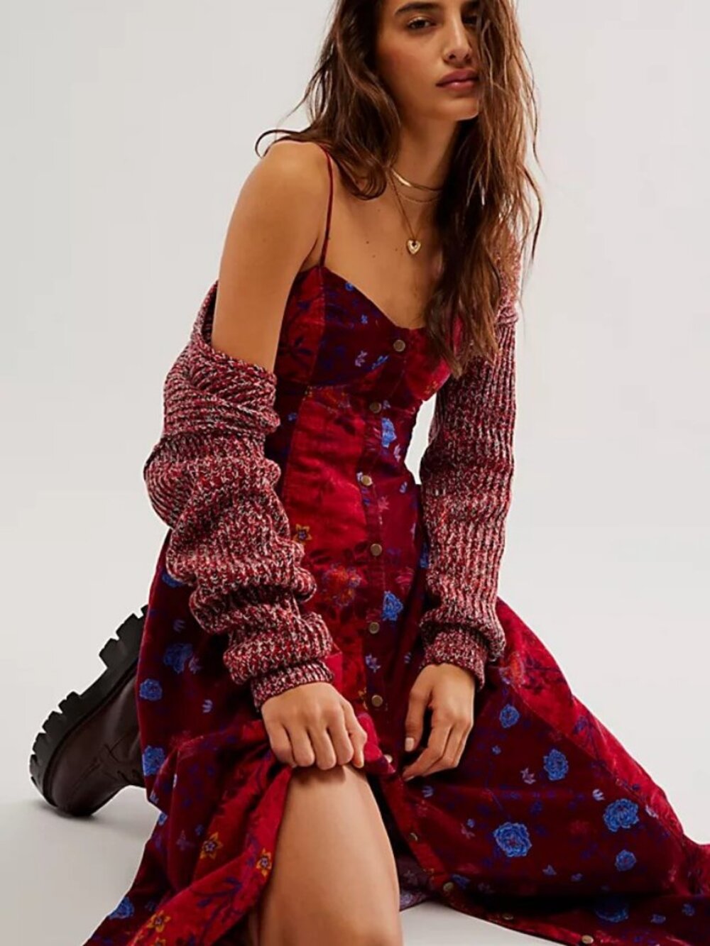 free people gail corduroy midi dress